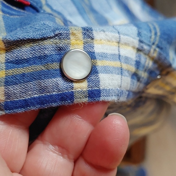 🌻Women's Levis Plaid Western Pearl Snap Button Down Shirt - Picture 4 of 8